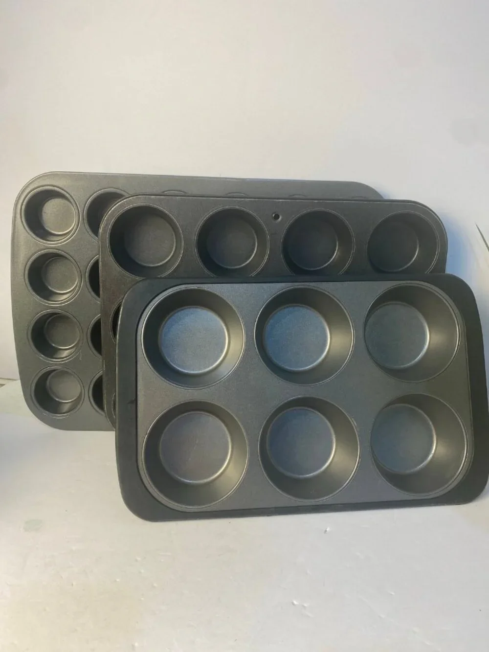 Set of 3 Baking Muffin Pans Nonstick Kitchenware Bakeware